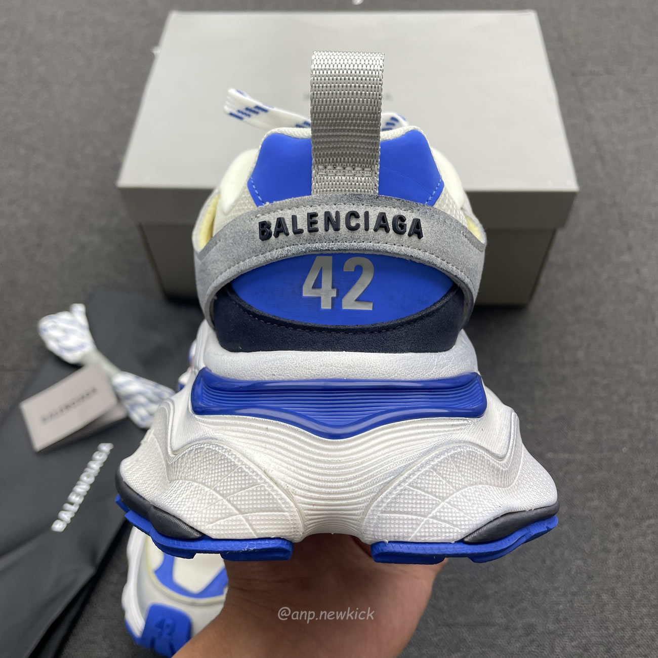 Balenciaga Cargo Sneaker White Grey Blue 784341 W2mv6 0328 (9) - newkick.org